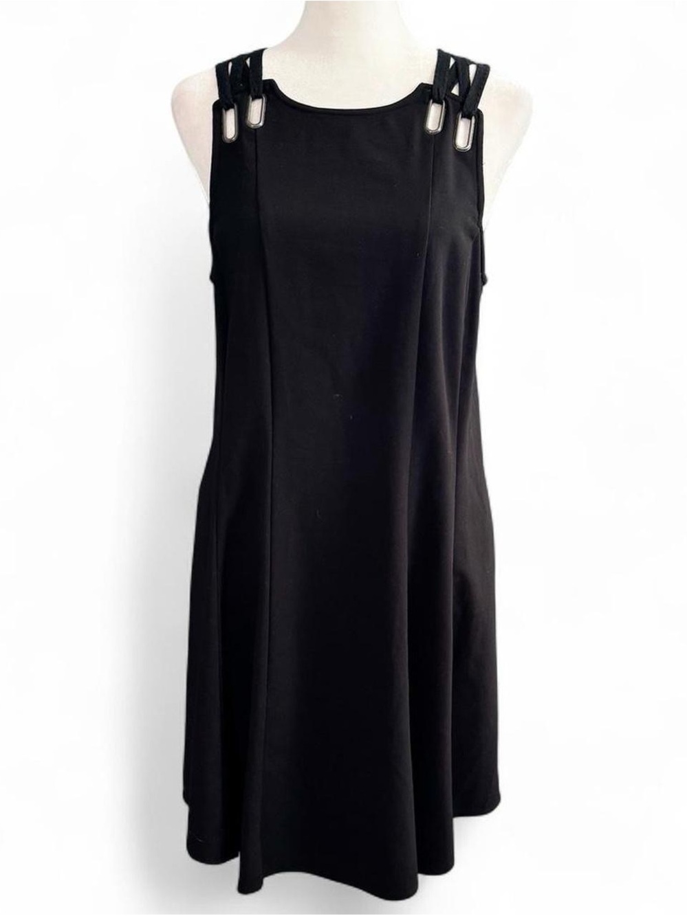 Free People Baby Love Black Mini Dress Size Small Open Back Eyelet